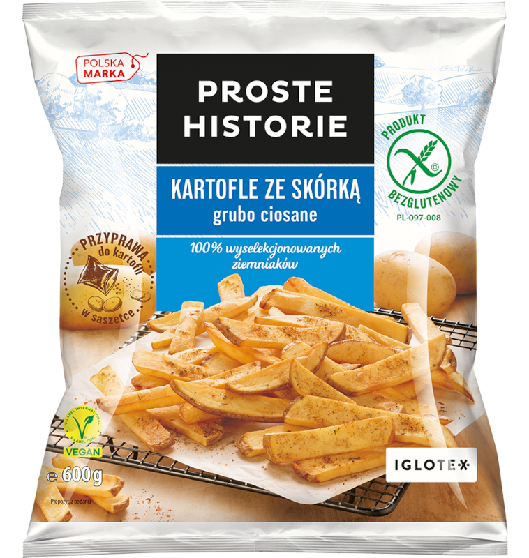 KARTOFLE ZE SKÓRKĄ grubo ciosane