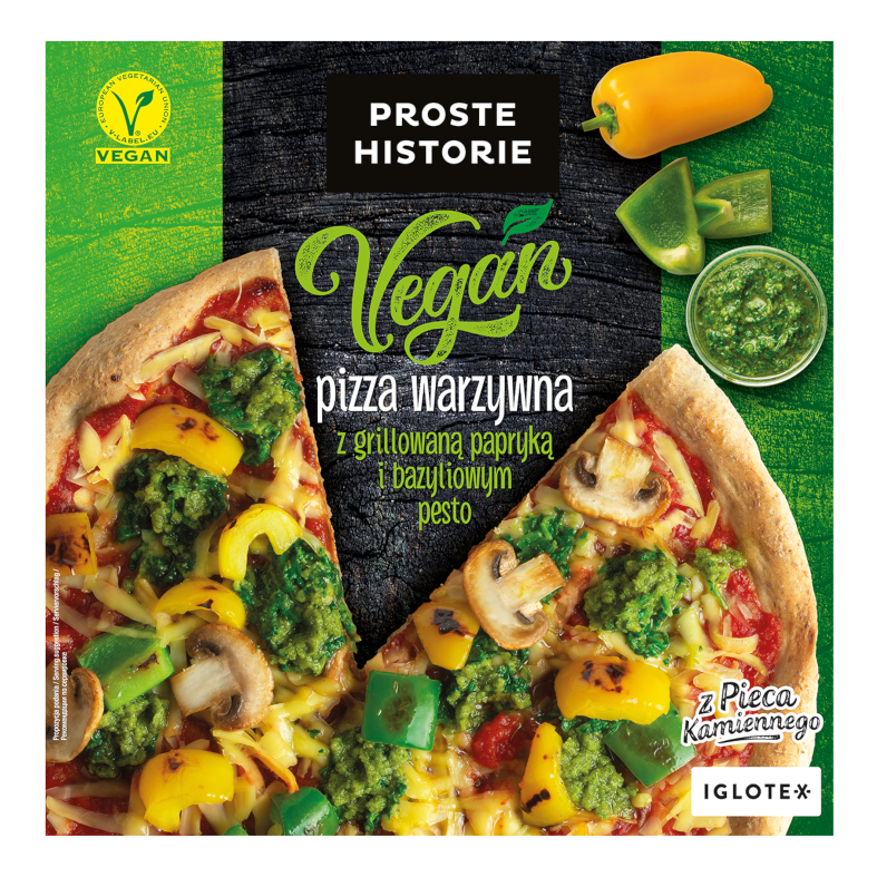 Vegan Pizza warzywna z grillowaną papryką i bazyliowym pesto