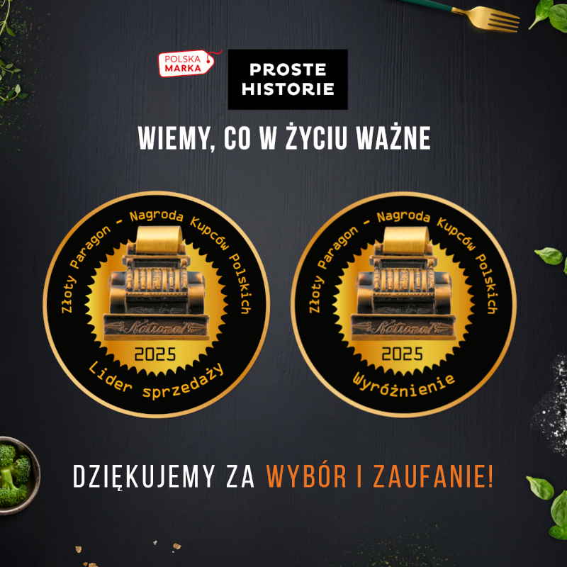 Proste Historie z kolejnymi nagrodami w konkursie „Złoty Paragon – Nagroda Kupców Polskich 2025” Proste Historie z kolejnymi nagrodami w konkursie „Złoty Paragon – Nagroda Kupców Polskich 2025”