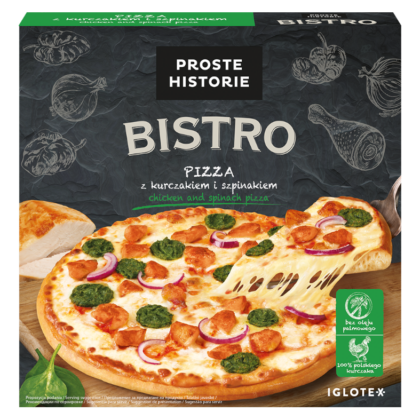 Pizza z kurczakiem i szpinakiem