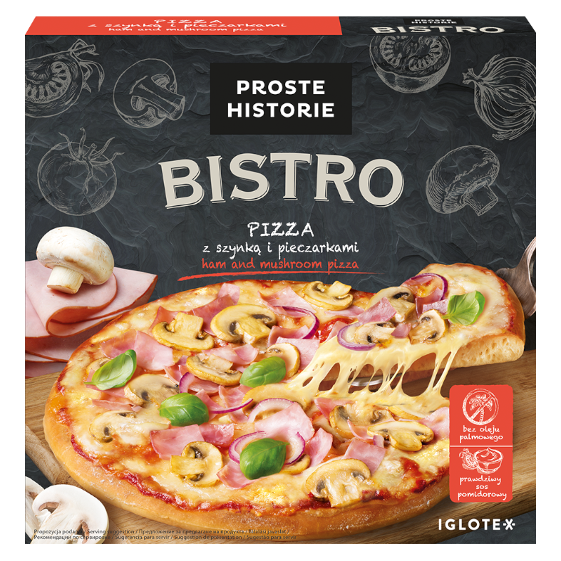Pizza z szynką i pieczarkami