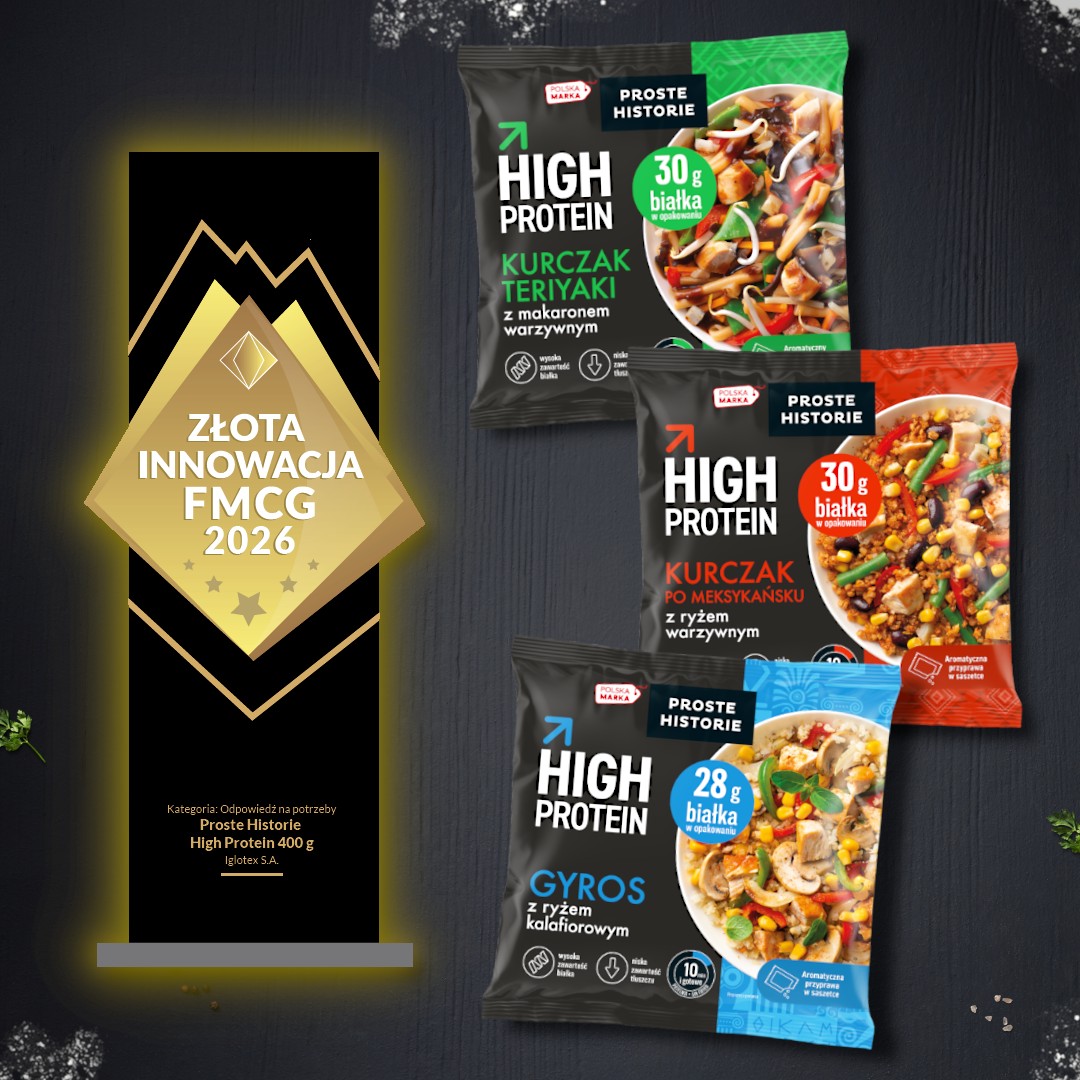 Złota Innowacja FMCG 2026 dla linii High Protein marki Proste Historie! Złota Innowacja FMCG 2026 dla linii High Protein marki Proste Historie!